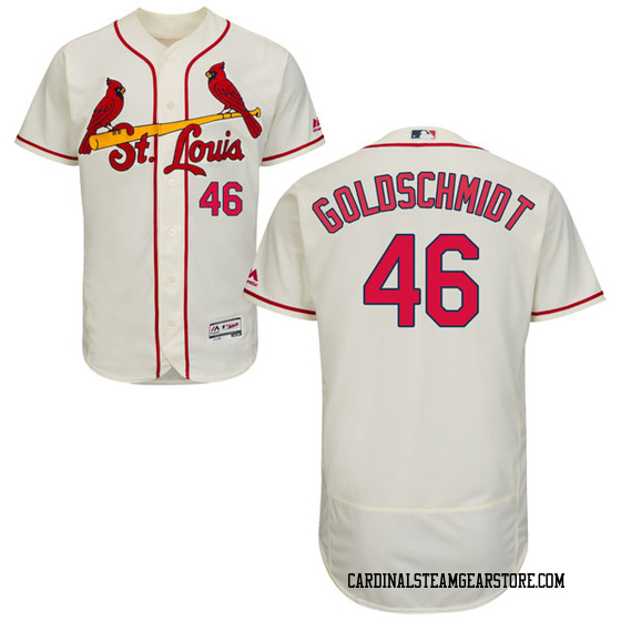 St. Louis Cardinals #46 Paul Goldschmidt Men's Flex Base Cream Stitched  Jersey