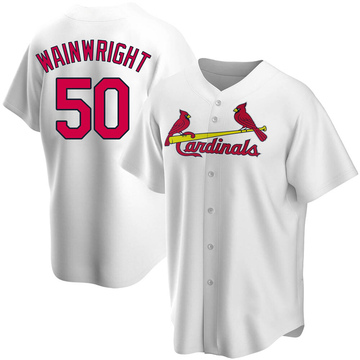 Youth St. Louis Cardinals #50 Adam Wainwright Authentic Grey Road Cool Base  Baseball Jersey