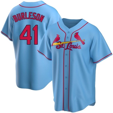 Alec Burleson Men's Nike Light Blue St. Louis Cardinals Alternate Replica Custom Jersey