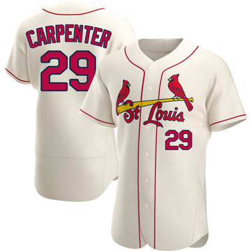 Men's St. Louis Cardinals #29 Chris Carpenter Replica Cream Alternate Cool  Base Baseball Jersey