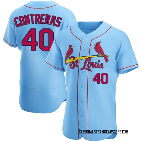 St. Louis Cardinals Willson Contreras Light Blue Alternate Replica Jersey