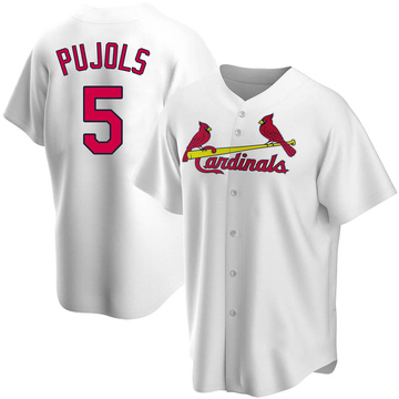 Authentic Men's Albert Pujols White Home Jersey - #5 Baseball St