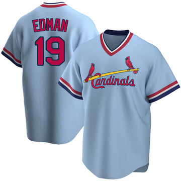 Nike St Louis Cardinals TOMMY EDMAN Sewn Baseball Jersey Throwback BLU –